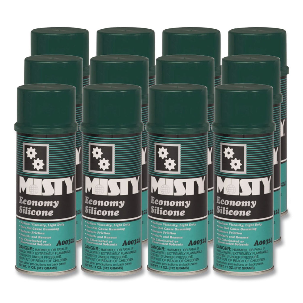 Economy Silicone Spray Lubricant, 11 oz Aerosol Can, 12/Carton