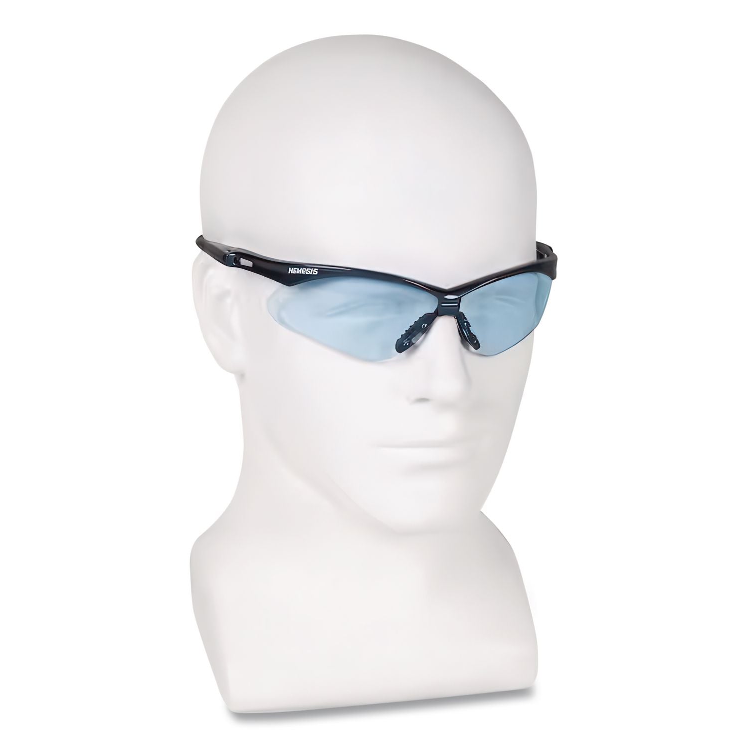 V30 Nemesis Safety Glasses, Blue Frame, Light Blue Uncoated Lens, 12/Box