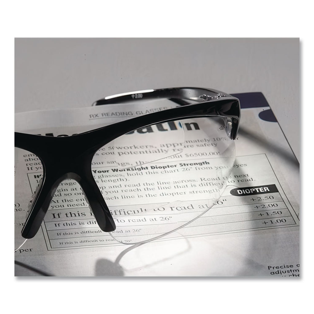 V60 30-06 RX Safety Readers, Black Frame, Clear Lens, 2.5 Diopter