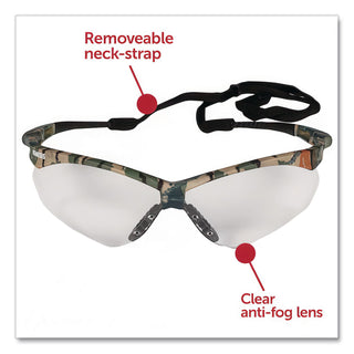 Nemesis Safety Glasses, Camo Frame, Clear Anti-Fog Lens