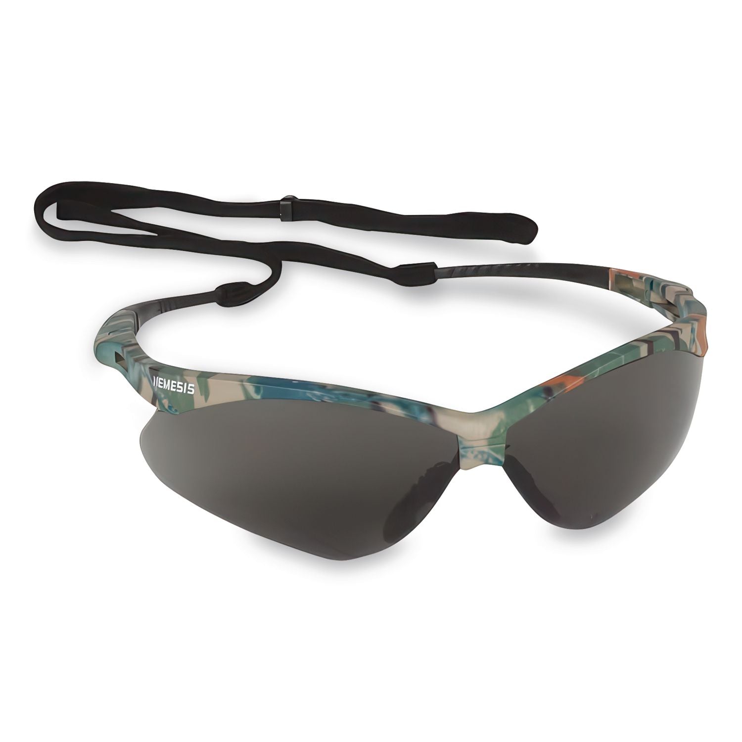 Nemesis Safety Glasses, Camo Frame, Smoke Anti-Fog Lens