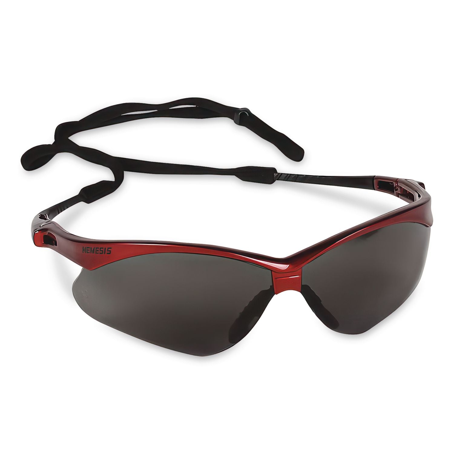 Nemesis Safety Glasses, Red Frame, Smoke Lens