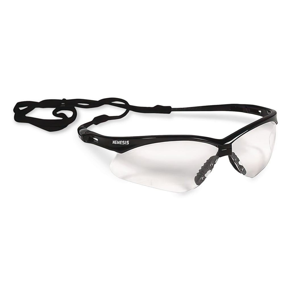 Nemesis Safety Glasses, Black Frame, Clear Anti-Fog Lens