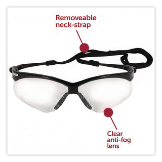Nemesis Safety Glasses, Black Frame, Clear Anti-Fog Lens
