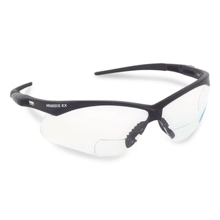 V60 Nemesis Rx Reader Safety Glasses, Black Frame, Clear Lens, +1.0 Diopter Strength