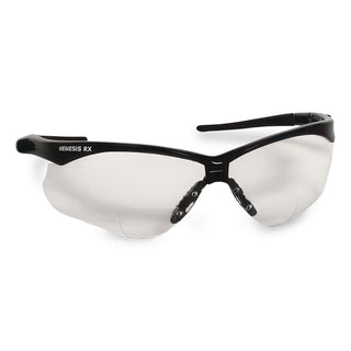 V60 Nemesis Rx Reader Safety Glasses, Black Frame, Clear Lens, +1.0 Diopter Strength