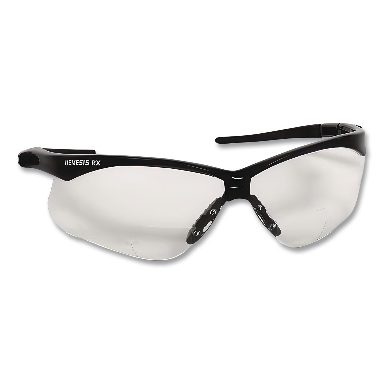 V60 Nemesis Rx Reader Safety Glasses, Black Frame, Clear Lens, +2.0 Diopter Strength