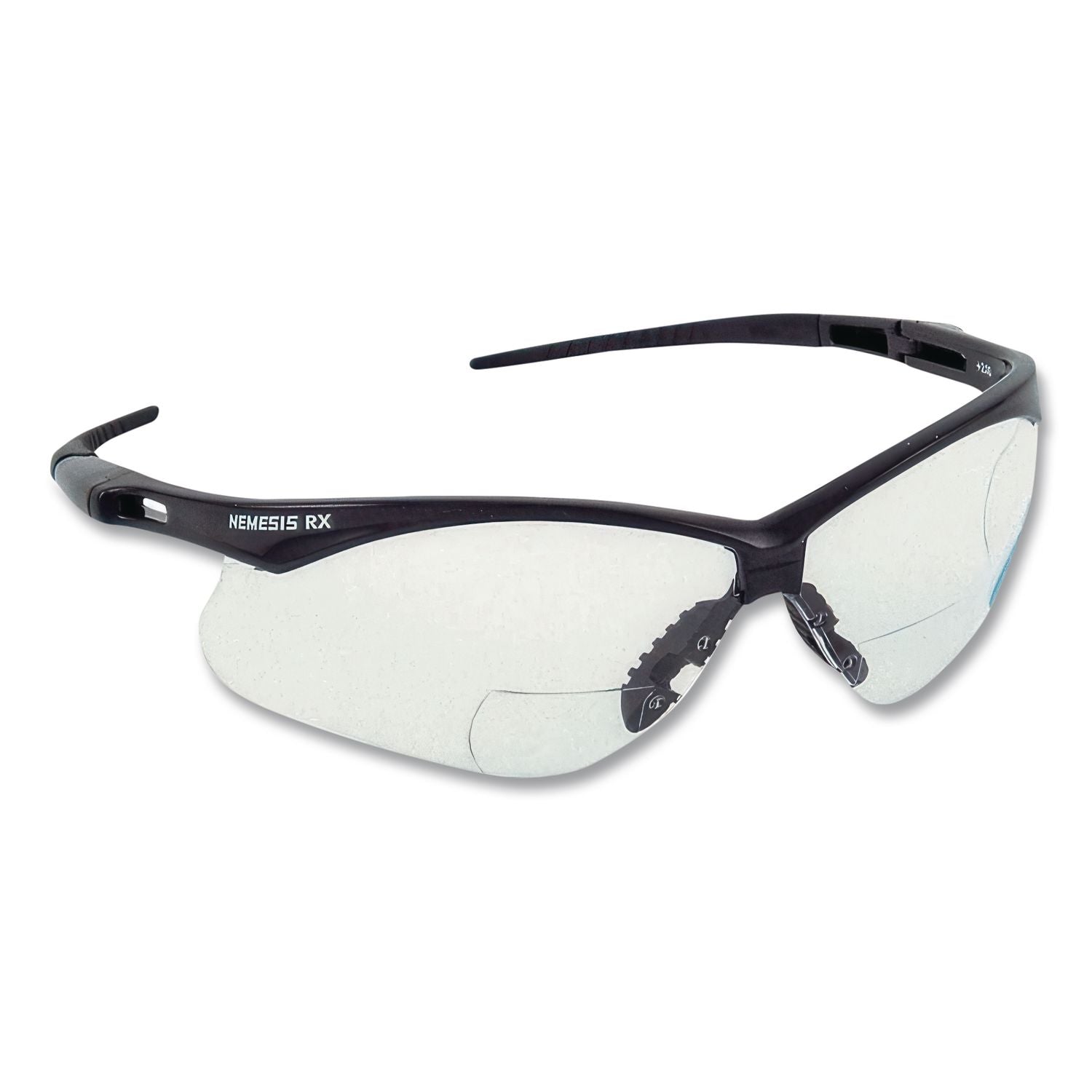V60 Nemesis Rx Reader Safety Glasses, Black Frame, Clear Lens, +2.5 Diopter Strength