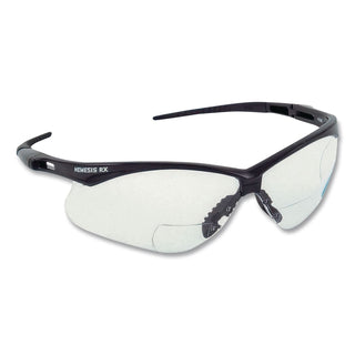 V60 Nemesis Rx Reader Safety Glasses, Black Frame, Clear Lens, +2.5 Diopter Strength