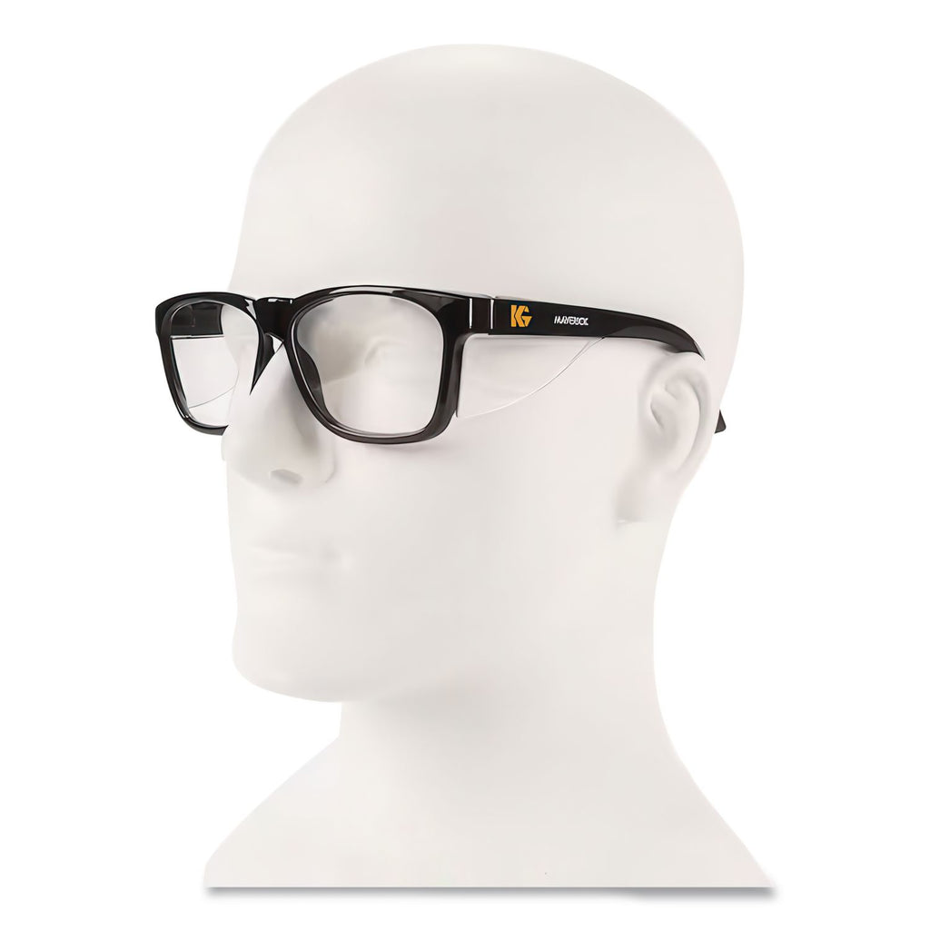 Maverick Safety Glasses, Black, Polycarbonate Frame, Clear Lens, 12/Box