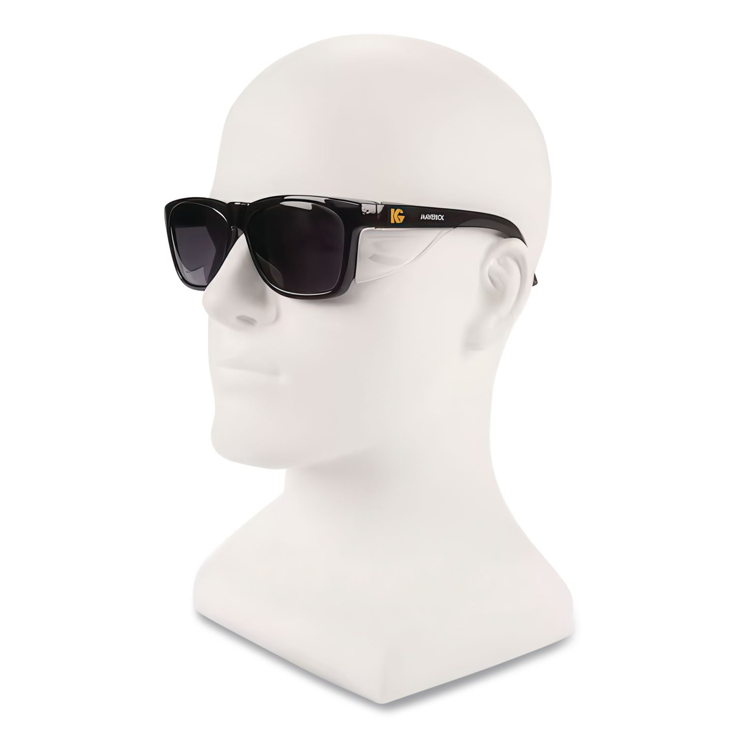 Maverick Safety Glasses, Black, Polycarbonate Frame, Smoke Lens, 12/Box