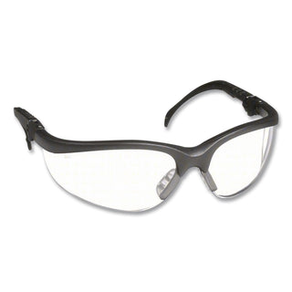 Klondike Plus Safety Glasses, Black Frame, Clear Lens
