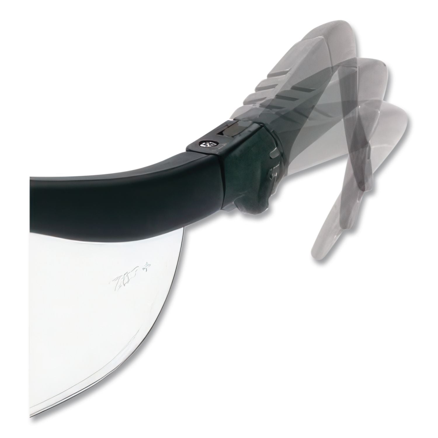 Klondike Plus Safety Glasses, Black Frame, Clear Lens