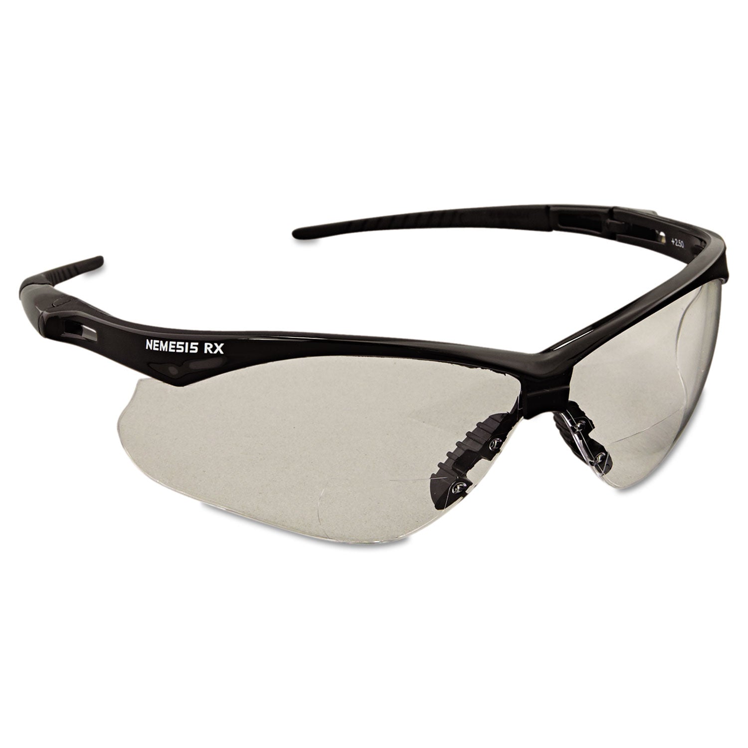 v60-nemesis-rx-reader-safety-glasses-black-frame-clear-lens-+25-diopter-strength_kcc28627 - 2