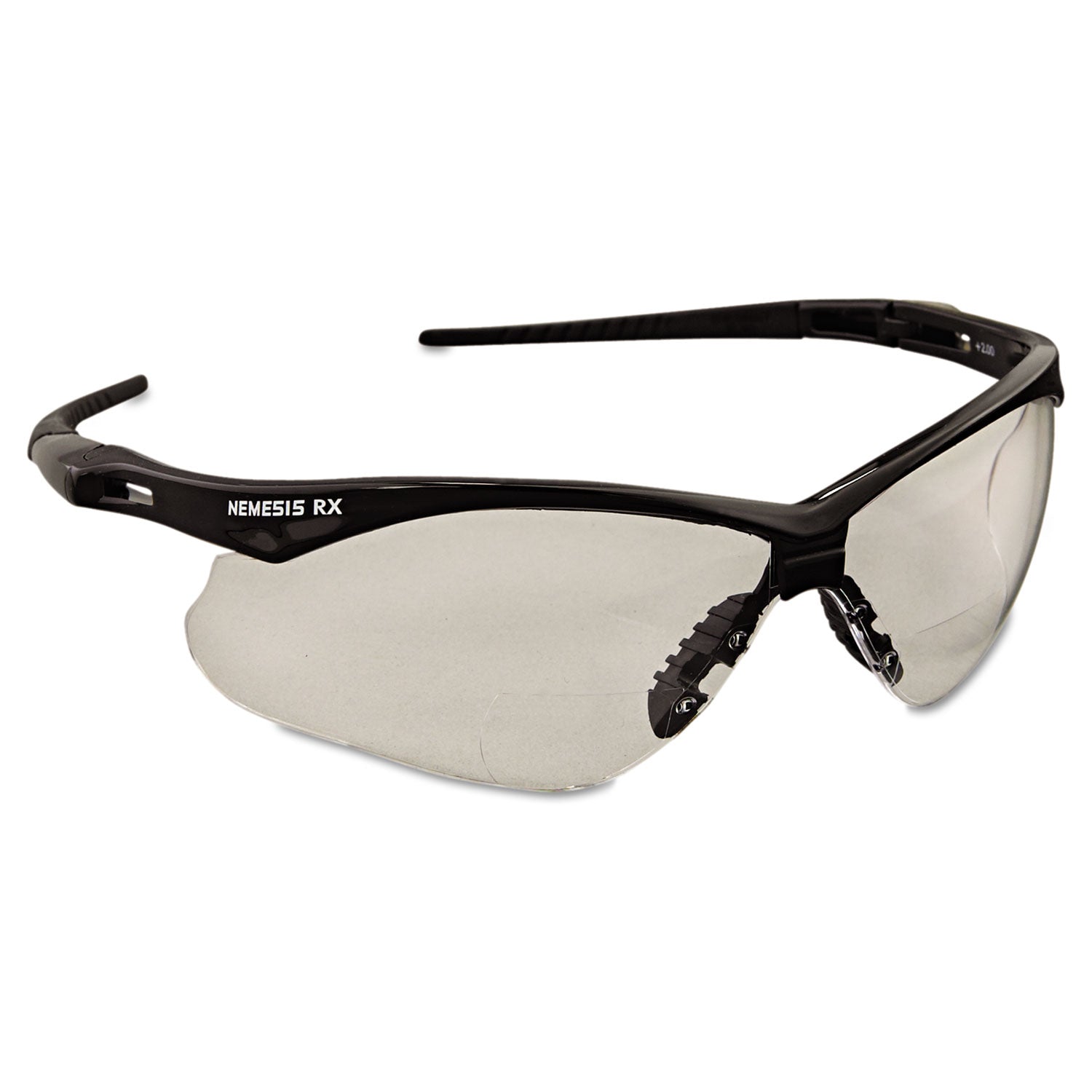 v60-nemesis-rx-reader-safety-glasses-black-frame-clear-lens-+20-diopter-strength_kcc28624 - 2