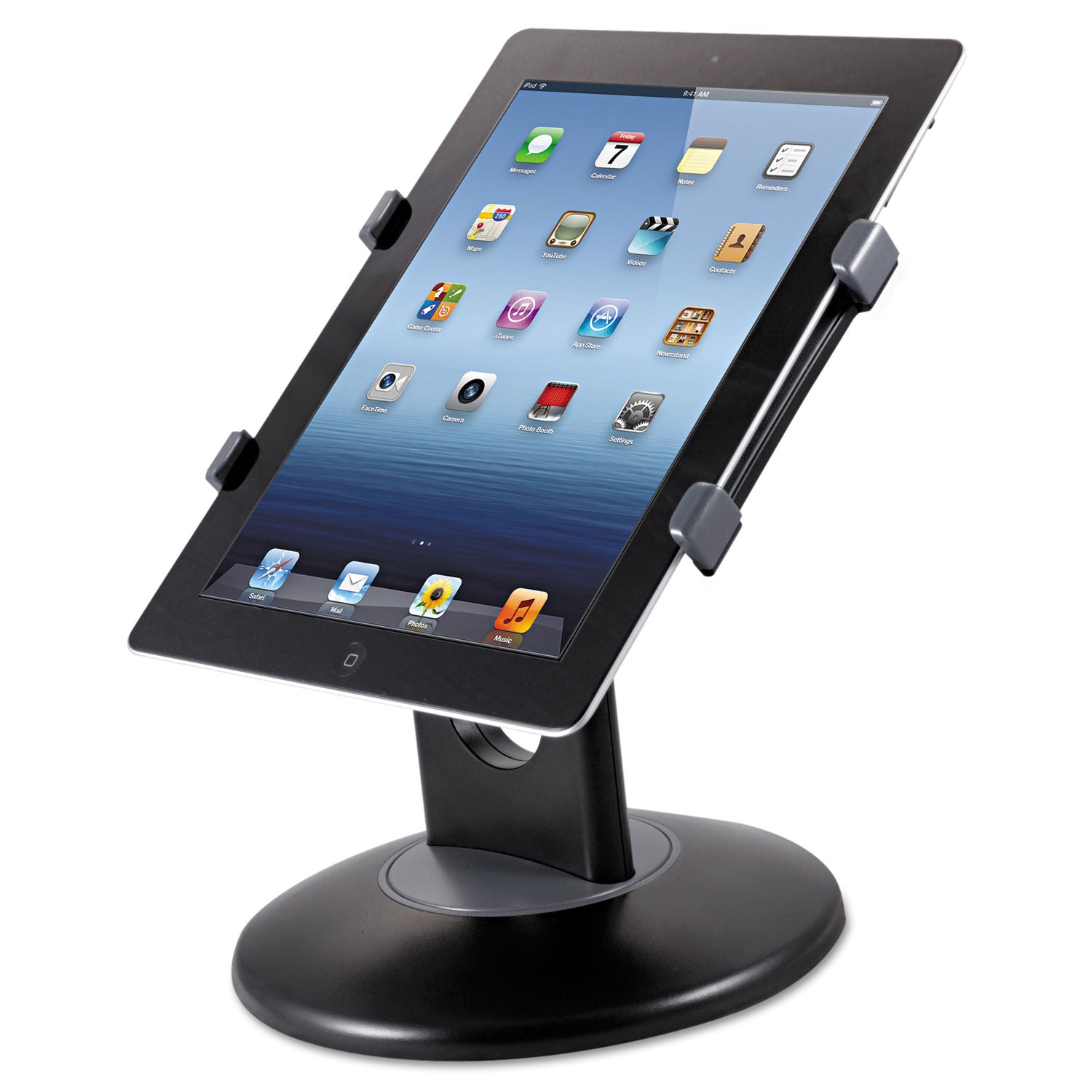 Stand for 7" to 10" Tablets, Swivel Base, Plastic, Black - 