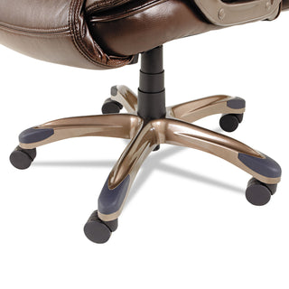 Alera Veon Series Executive High-Back Bonded Leather Chair, Supports Up to 275 lb, Brown Seat/Back, Bronze Base - 