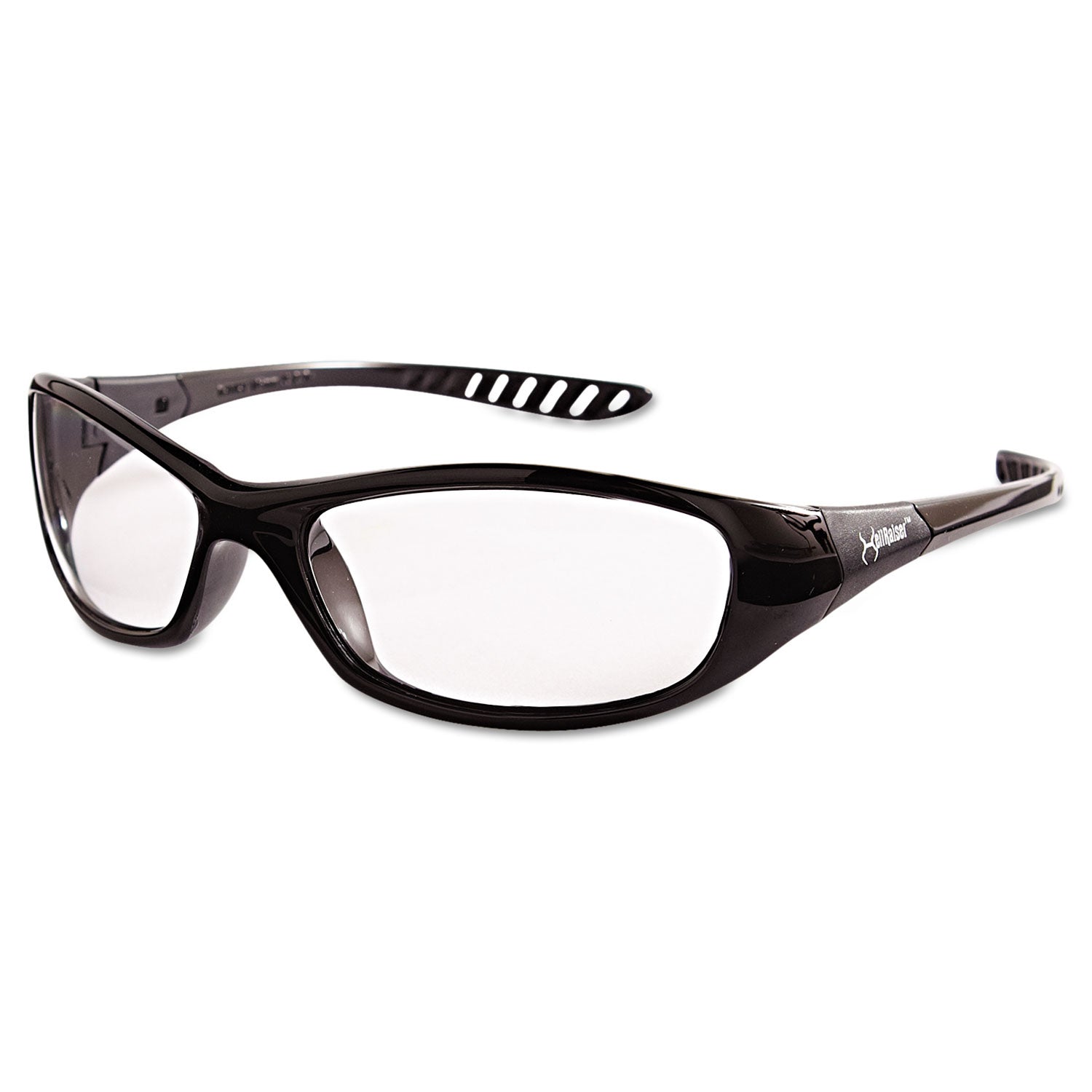 V40 HellRaiser Safety Glasses, Black Frame, Clear Lens - 1