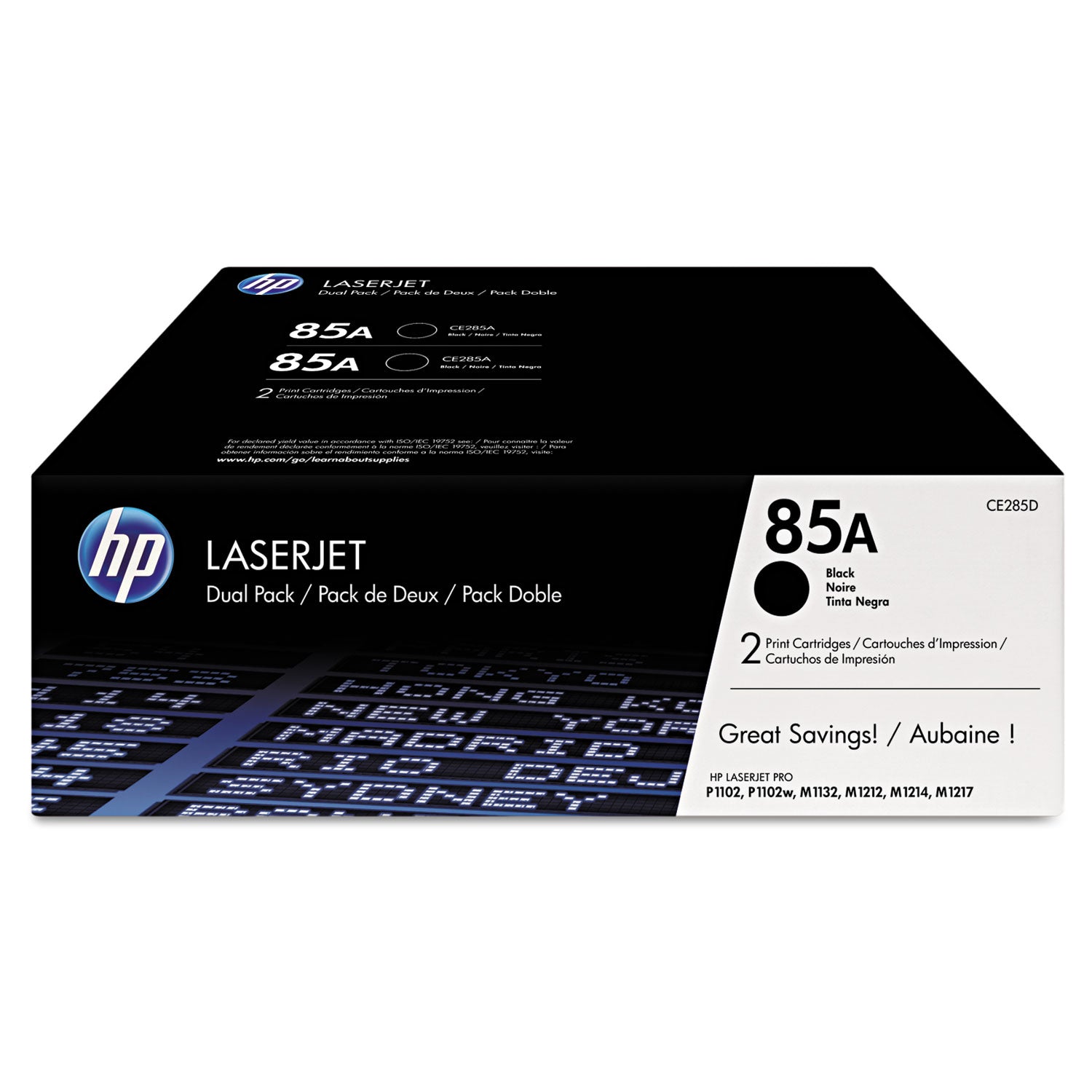 HP 85A 2-pack Black Original LaserJet Toner Cartridges - 1600 Pages - 1