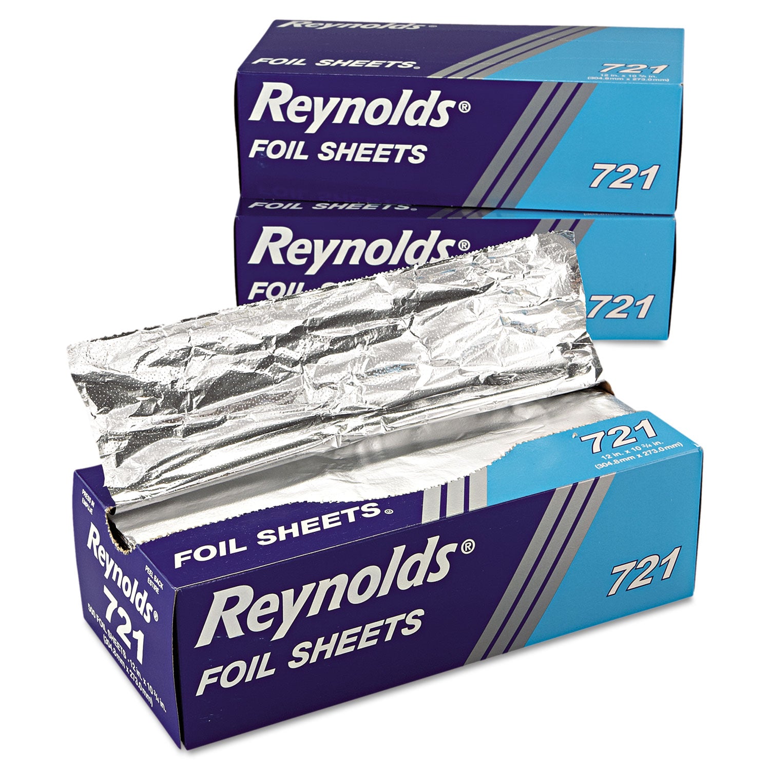 Interfolded Aluminum Foil Sheets, 12 x 10.75, Silver, 500/Box, 6 Boxes/Carton - 