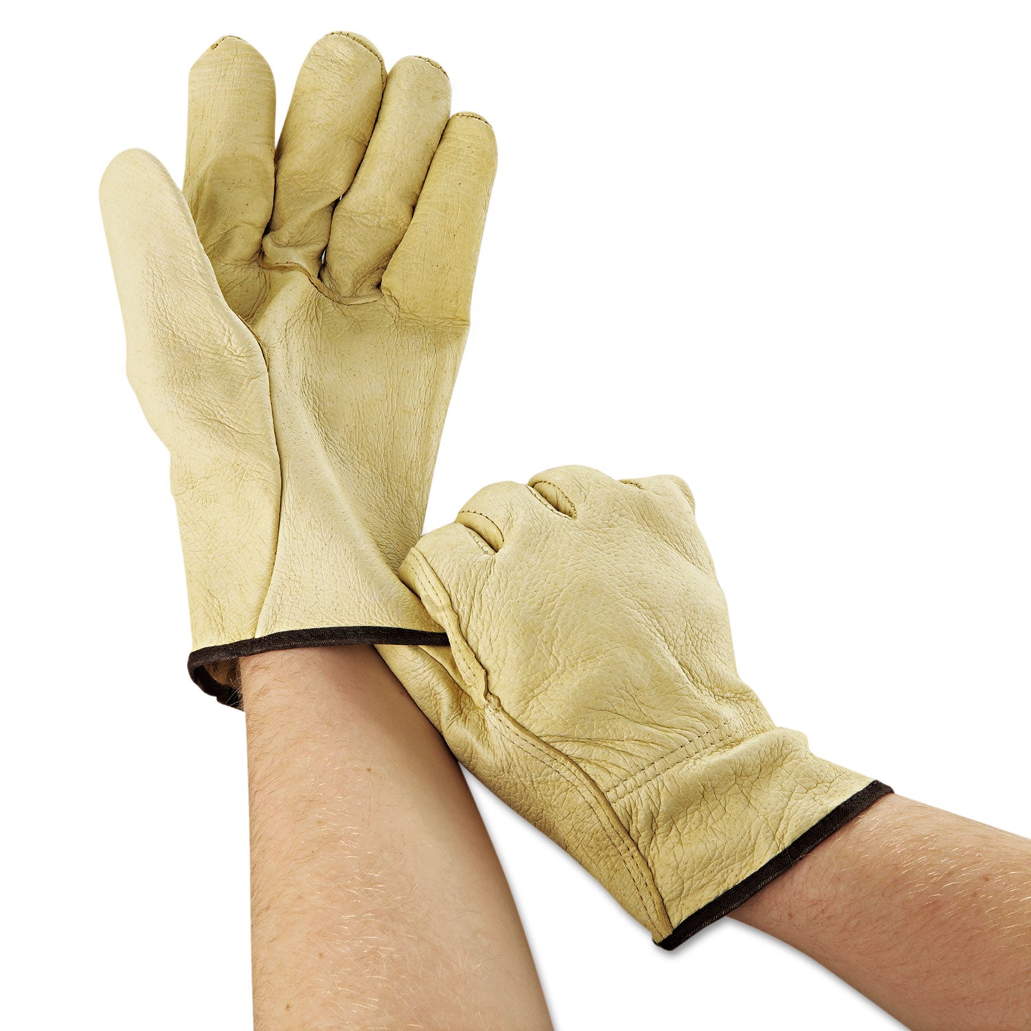 Unlined Pigskin Driver Gloves, Cream, Large, 12 Pairs - 