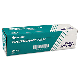 Metro Light-Duty PVC Film Roll with Cutter Box, 18" x 2,000 ft, Clear
