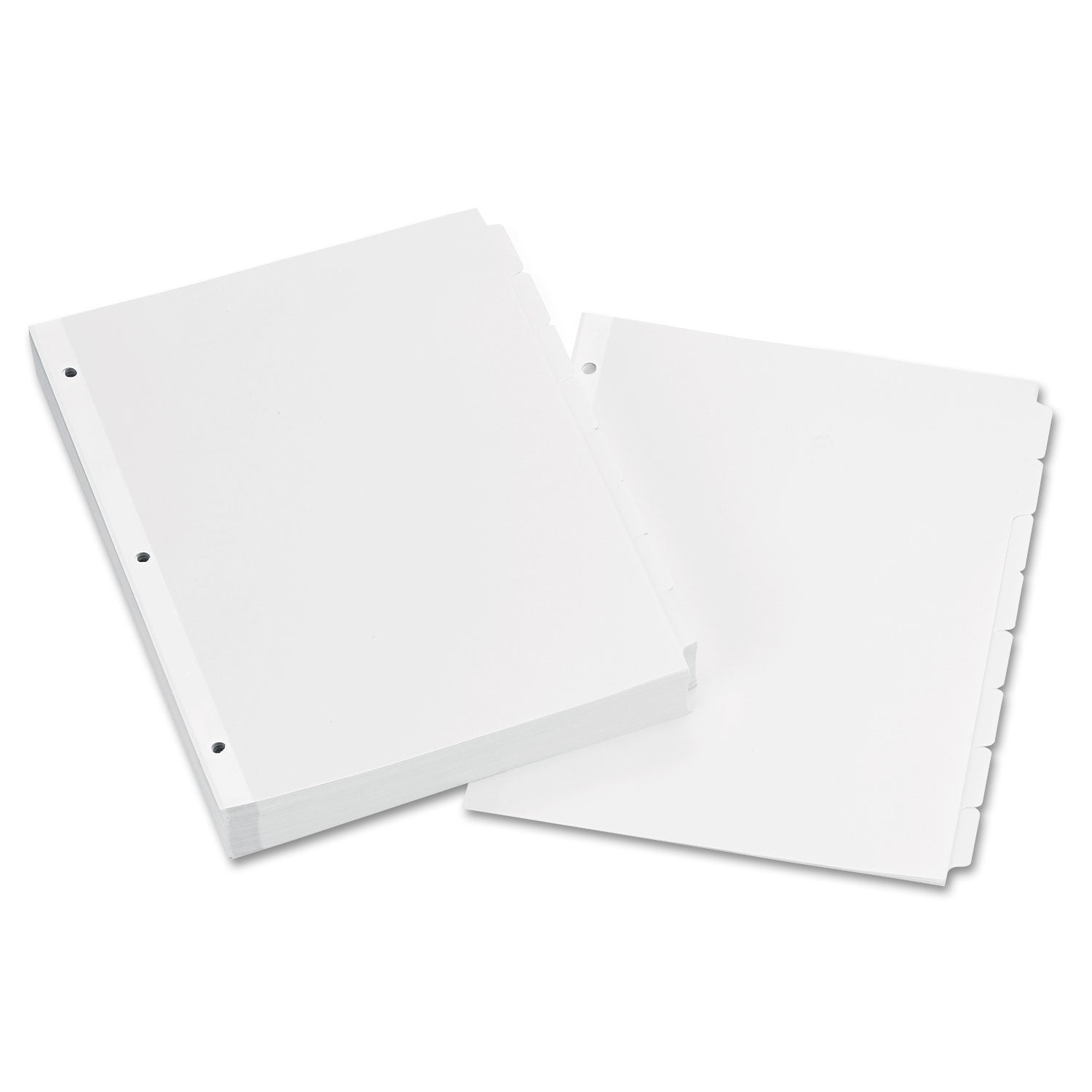 Write and Erase Plain-Tab Paper Dividers, 8-Tab, 11 x 8.5, White, 24 Sets - 