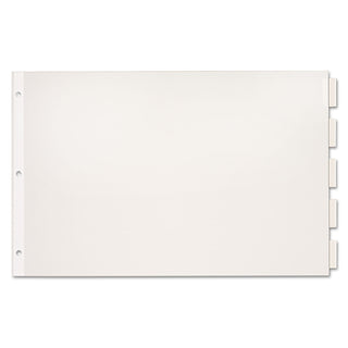 Paper Insertable Dividers, 5-Tab, 11 x 17, White, Clear Tabs, 1 Set - 