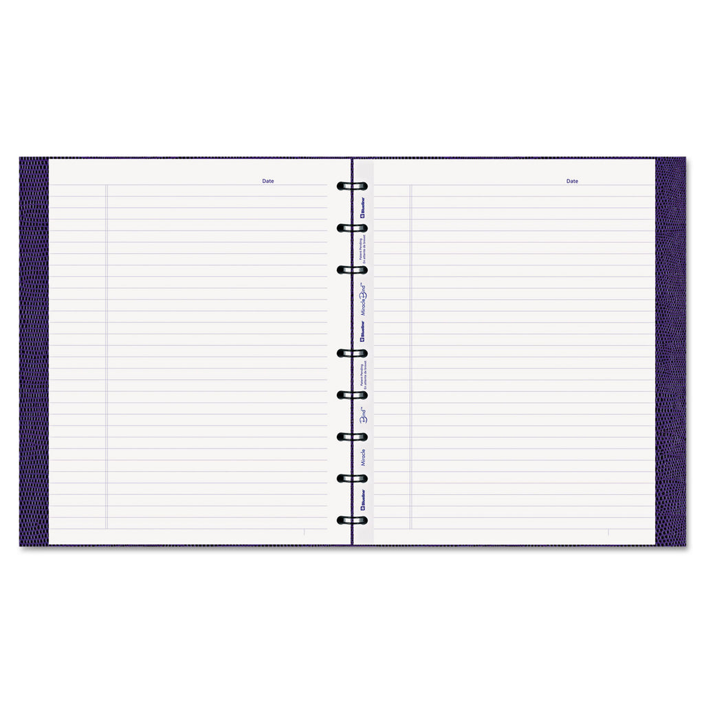 MiracleBind Notebook, 1-Subject, Medium/College Rule, Purple Cover, (75) 9.25 x 7.25 Sheets