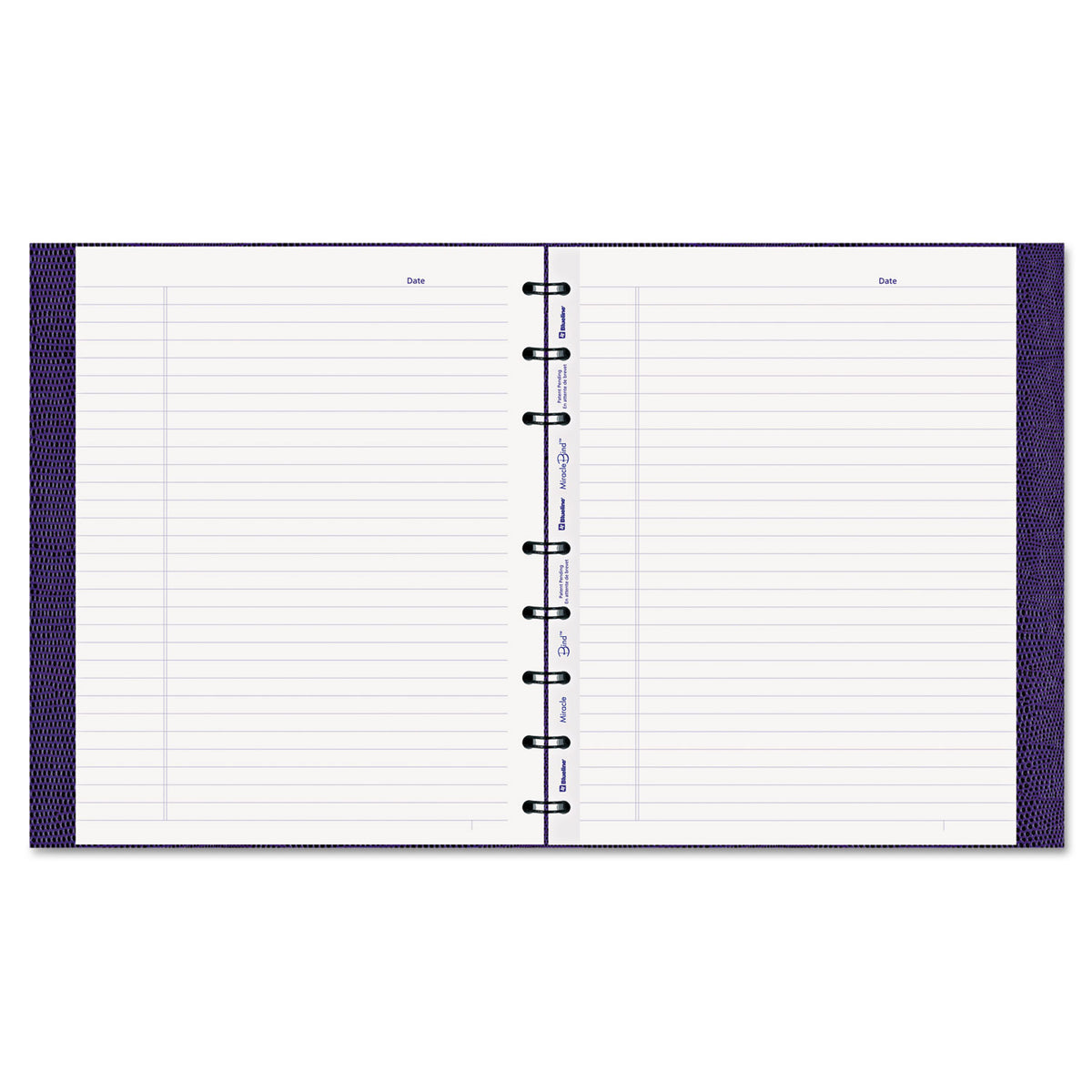 MiracleBind Notebook, 1-Subject, Medium/College Rule, Purple Cover, (75) 9.25 x 7.25 Sheets