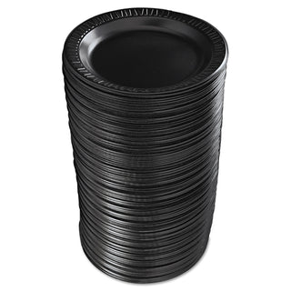 Quiet Classic Laminated Foam Dinnerware, Plate, 9" dia, Black, 125/Pack, 4 Packs/Carton