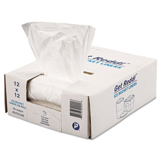 Ice Bucket Liner Bags, 3 qt, 0.24 mil, 12" x 12", Clear, 1,000/Carton