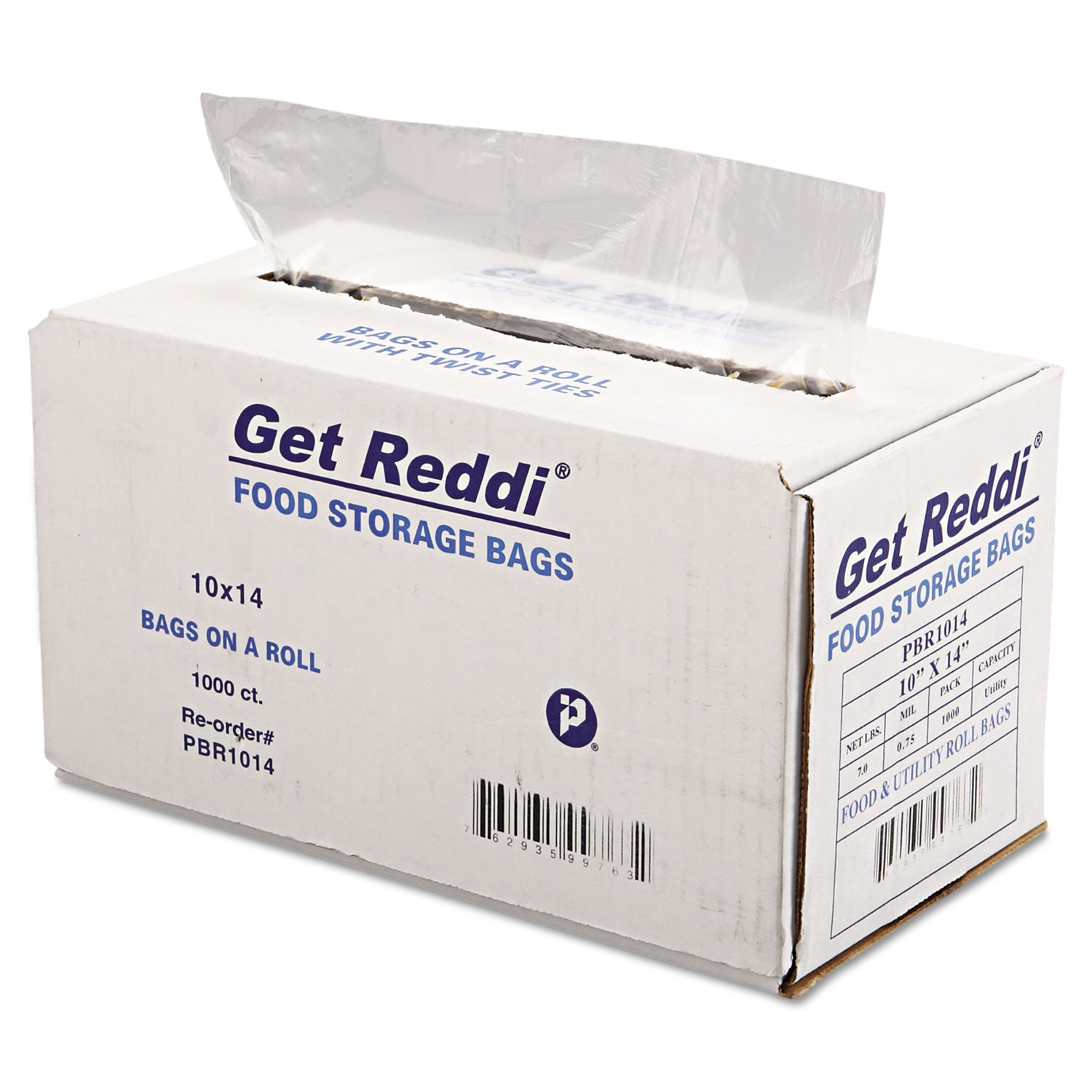 Food Bags, 0.75 mil, 10" x 14", Clear, 1,000/Carton
