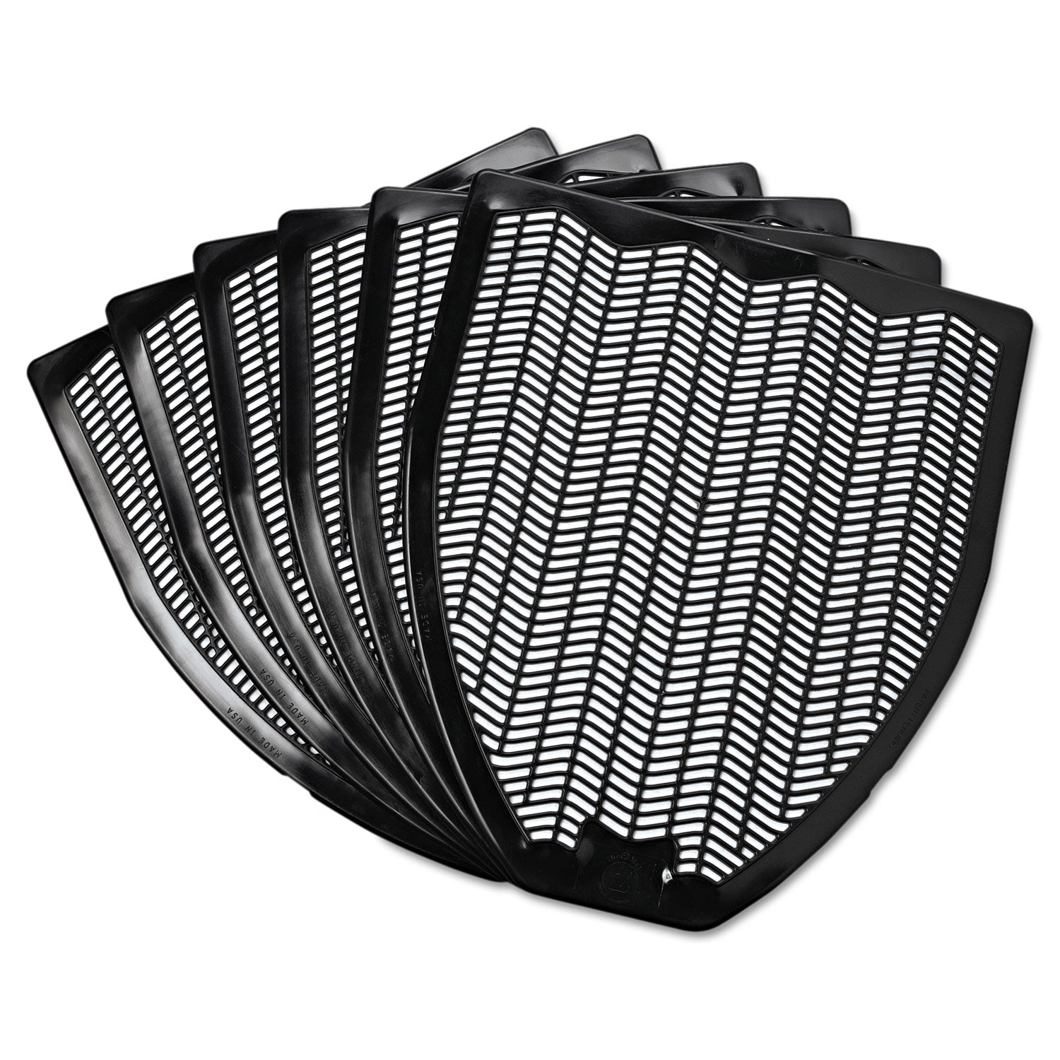 Disposable Urinal Floor Mat, Nonslip, Fresh Blast Scent, 17.5 x 20.38, Black, 6/Carton