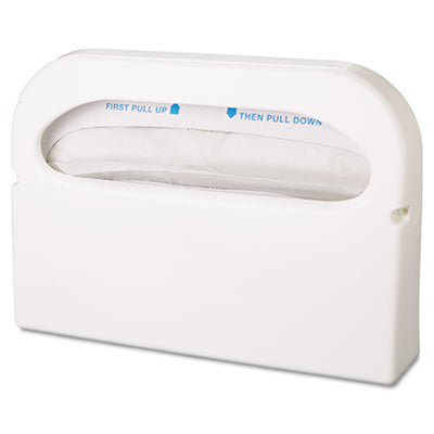 Health Gards Toilet Seat Cover Dispenser, Half-Fold, 16 x 3.25 x 11.5, White, 2/Box - 