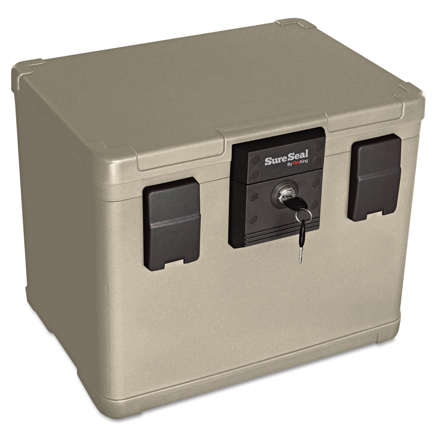 Fire and Waterproof Chest, 0.6 cu ft, 16w x 12.5d x 13h, Taupe - 