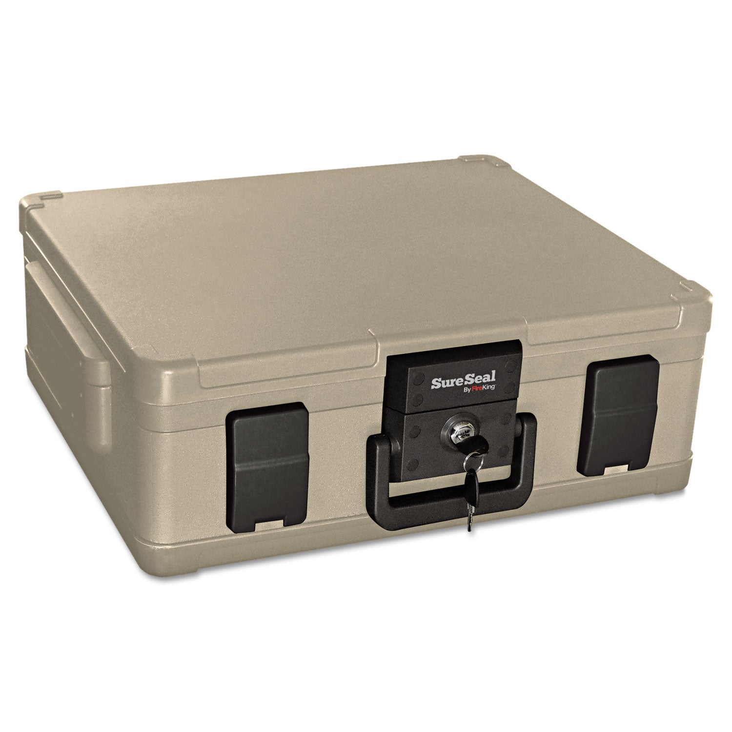 Fire and Waterproof Chest, 0.38 cu ft, 19.9w x 17d x 7.3h, Taupe - 