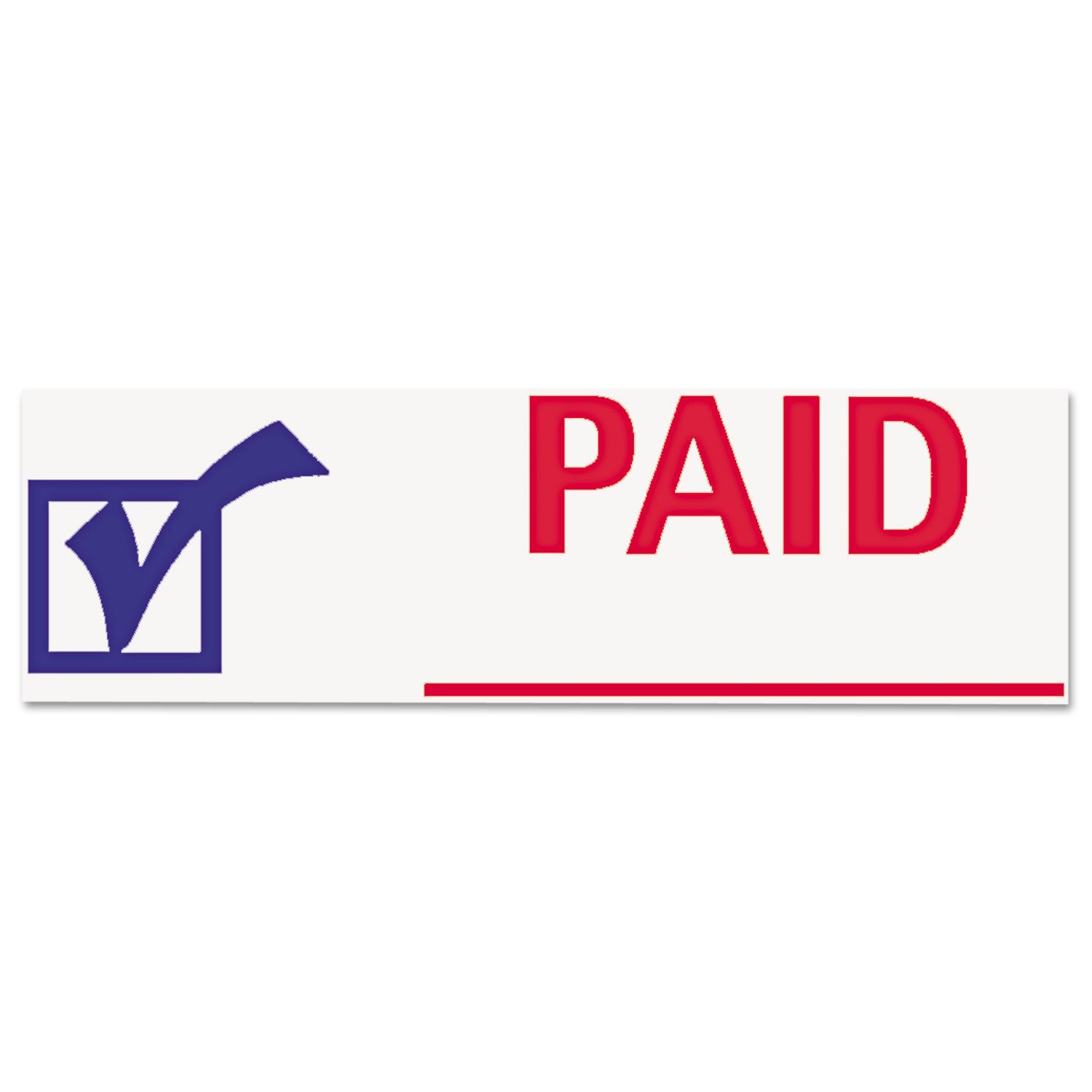 Two-Color Title Stamp, PAID, Blue/Red - 