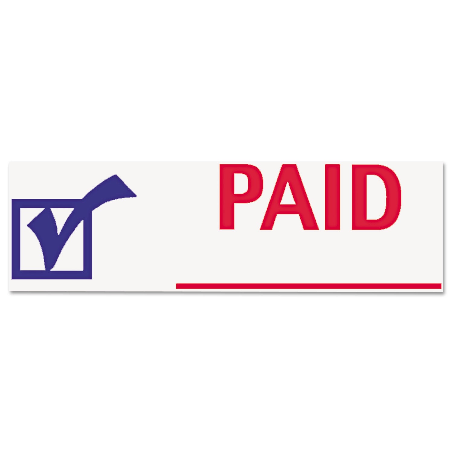 Two-Color Title Stamp, PAID, Blue/Red