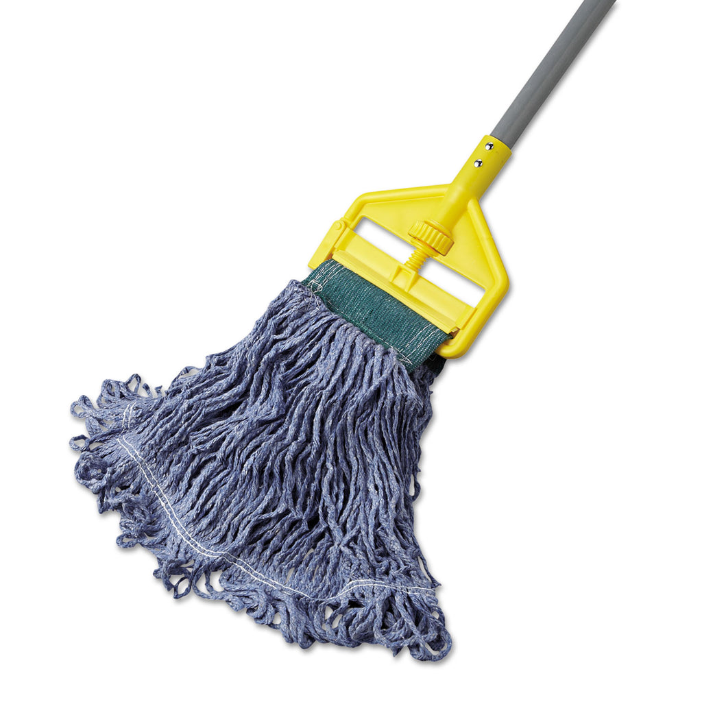 Super Stitch Blend Mop Head, Medium, Cotton/Synthetic, Blue, 6/Carton