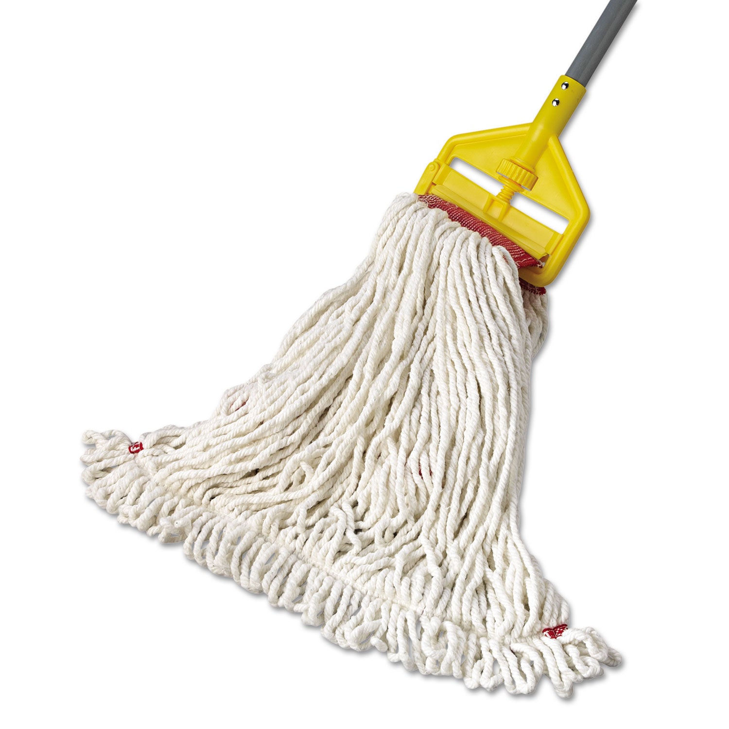 Web Foot Wet Mop Head, Shrinkless, Cotton/Synthetic, White, Large, 6/Carton - 