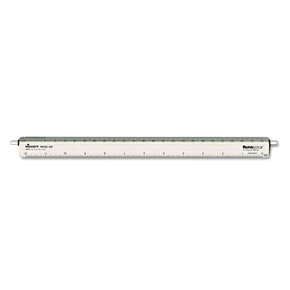 Adjustable Triangular Scale Aluminum Architects Ruler, 12" Long, Silver - 