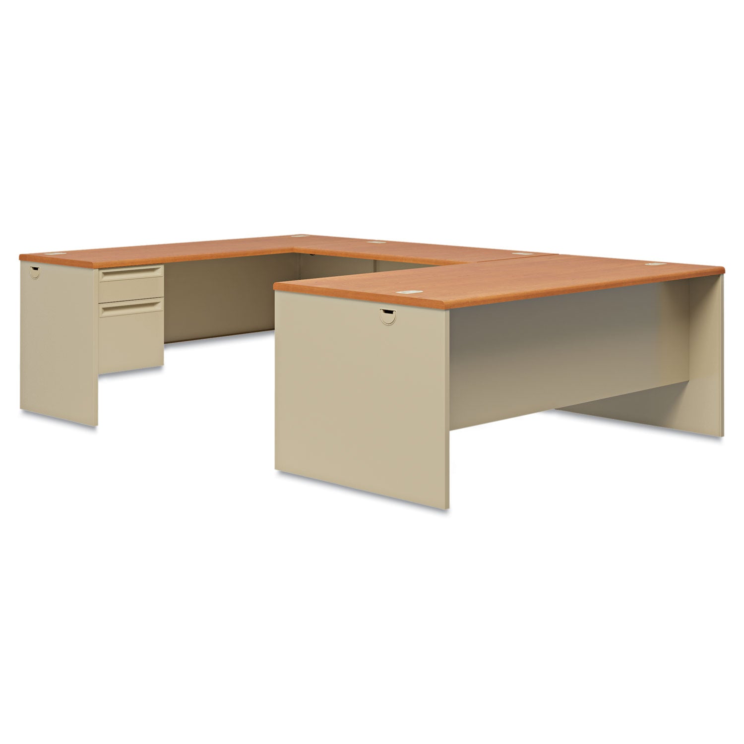 38000 Series Right Pedestal Desk, 72" x 36" x 29.5", Harvest/Putty - 