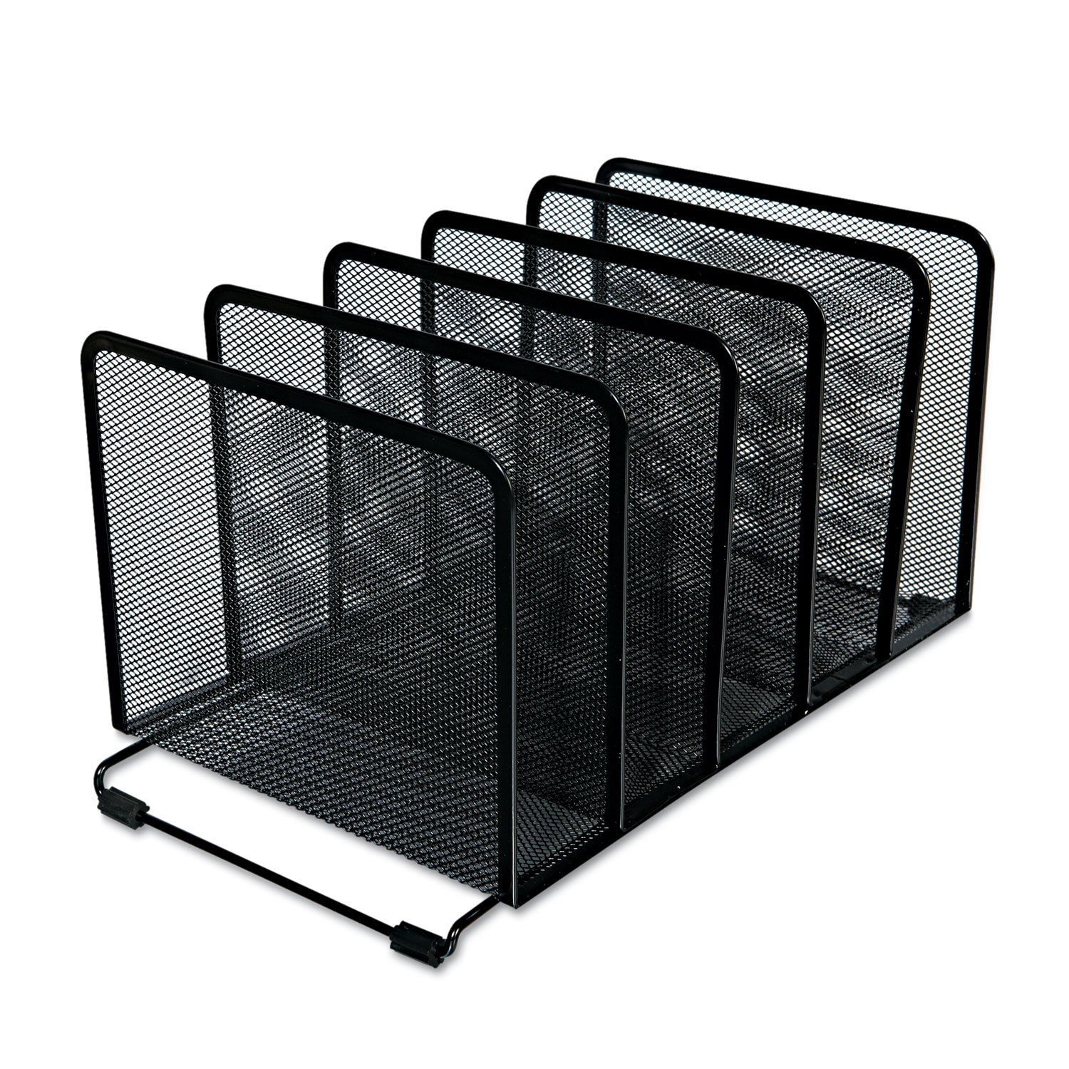 Deluxe Mesh Stacking Sorter, 5 Sections, Letter to Legal Size Files, 14.63" x 8.13" x 7.5", Black - 