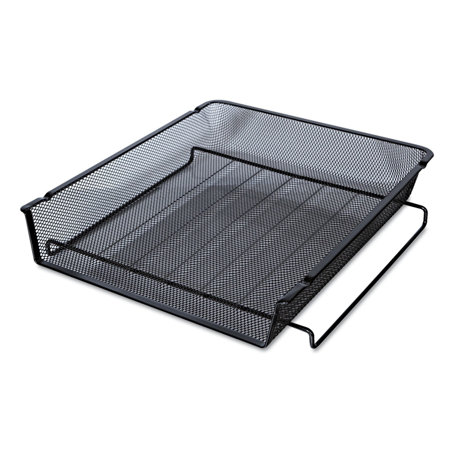 Deluxe Mesh Stackable Front Load Tray, 1 Section, Letter Size Files, 11.25" x 13" x 2.75", Black - 