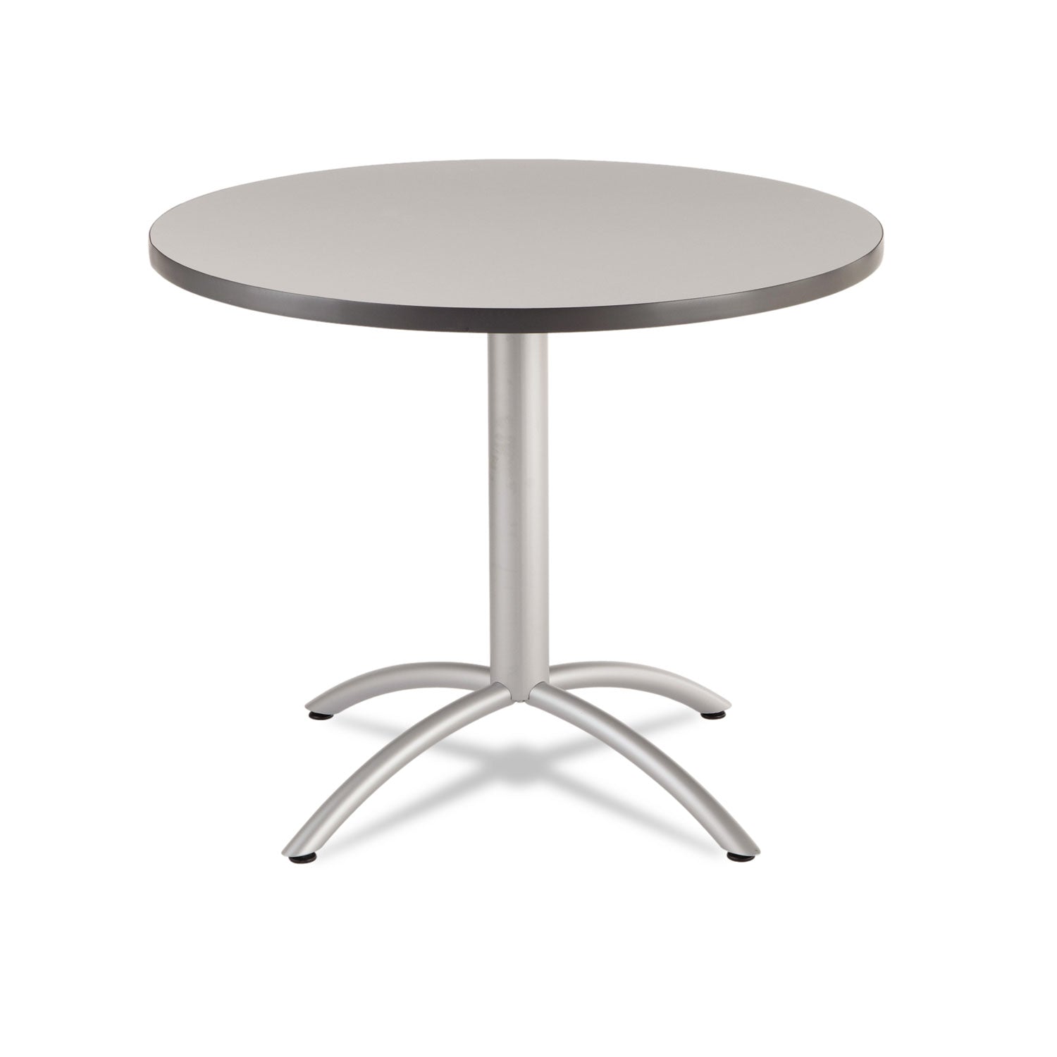 CafeWorks Table, Cafe-Height, Round, 36" x 30", Gray/Silver - 