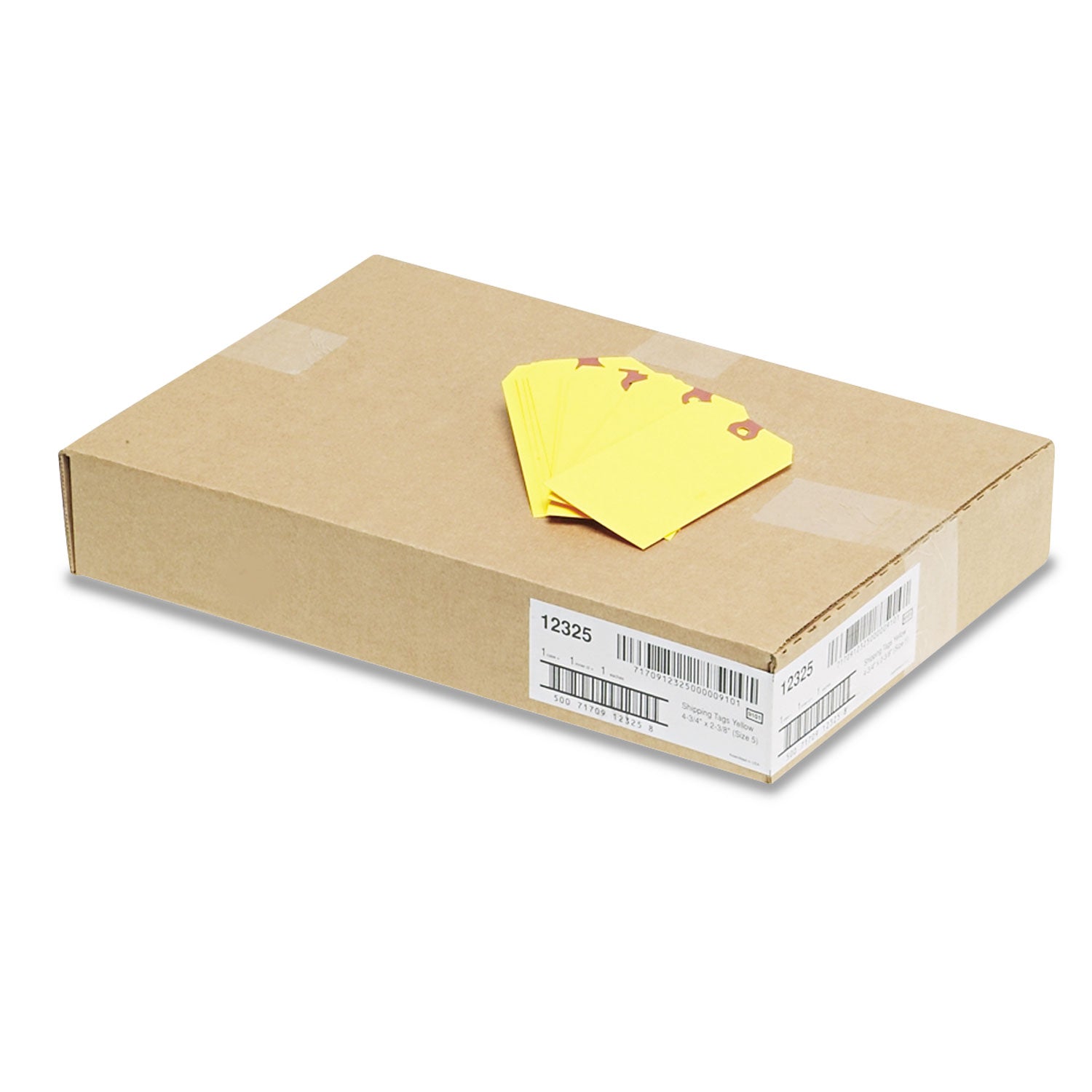 Unstrung Shipping Tags, 11.5 pt Stock, 4.75 x 2.38, Yellow, 1,000/Box - 