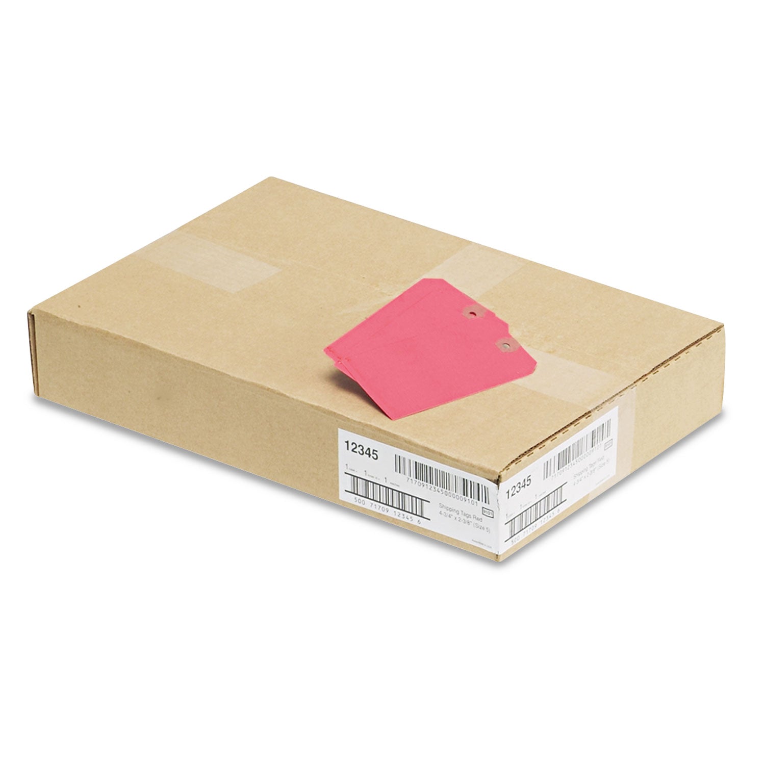 Unstrung Shipping Tags, 11.5 pt.Stock, 4.75 x 2.38, Red, 1,000/Box - 