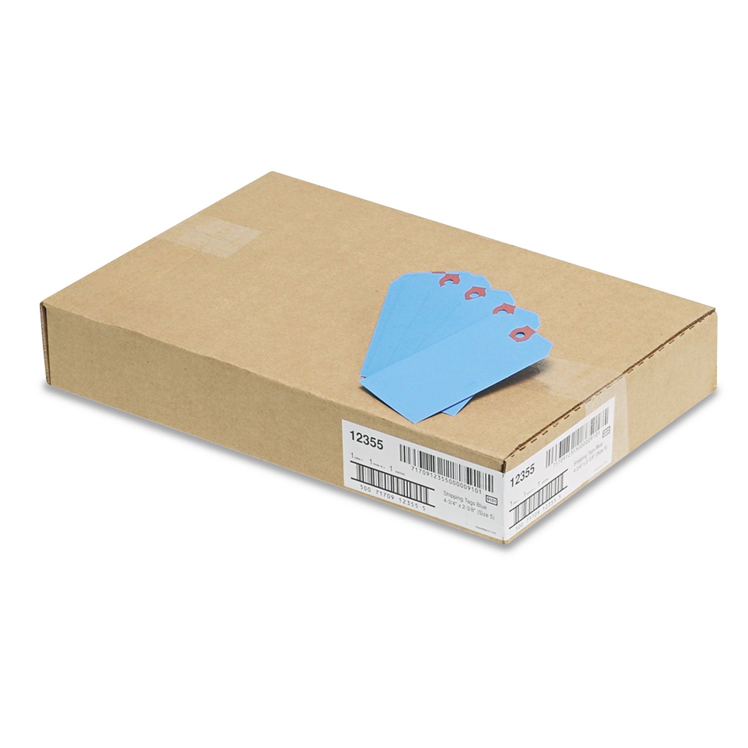 Unstrung Shipping Tags, 11.5 pt Stock, 4.75 x 2.38, Blue, 1,000/Box - 