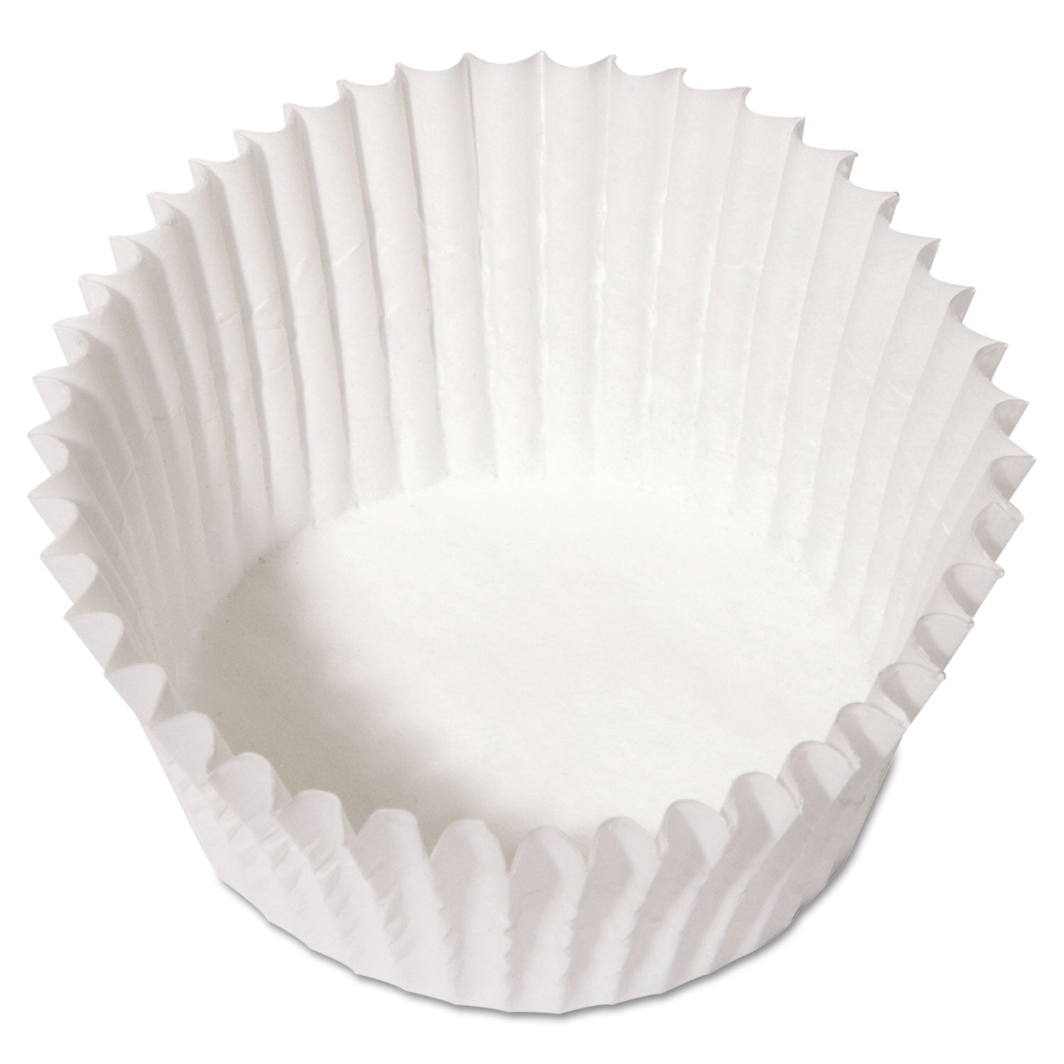 Fluted Bake Cups, 4.5 Diameter x 1.25 h, White, Paper, 500/Pack, 20 Packs/Carton - 